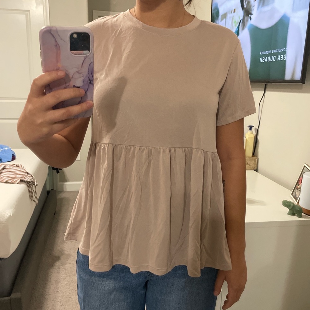 Tan shirt
